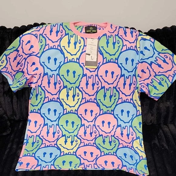 Vibrant Smiley Face Men's Tee - Picture 3 of 5